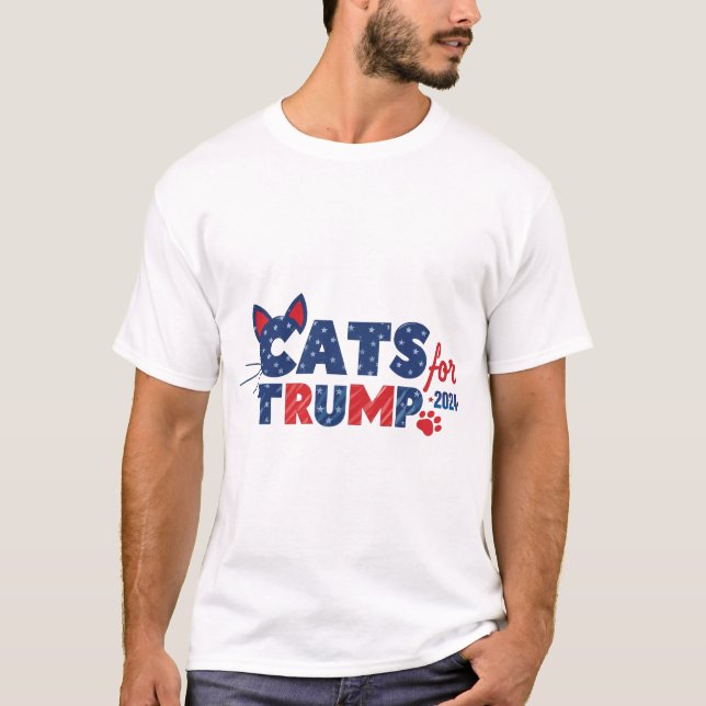 Cats for Trump T-shirt 2024 (Front)