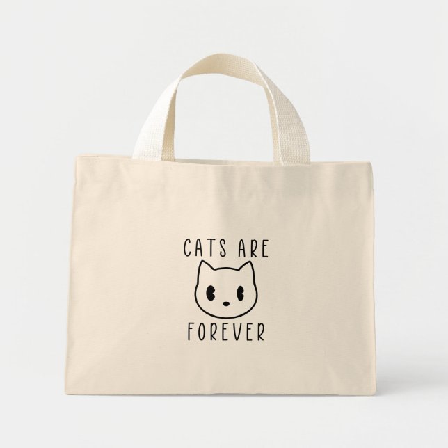 cats forever | cat lovers design  mini tote bag (Front)