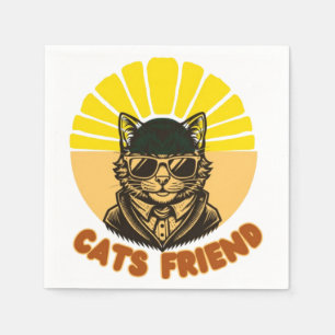 cats friend napkin