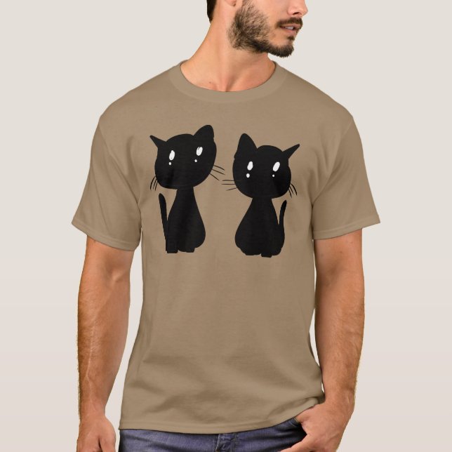 Cats friends animals cute pet cartoon family T-Shirt (Front)