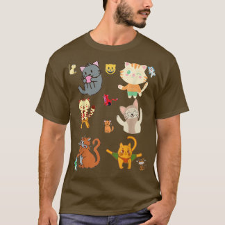 Cats Funny Kittens Cat Lovers Cool Feline Animal  T-Shirt