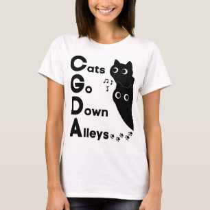Cats Go Down Alleys CGDA Music Theory T-Shirt