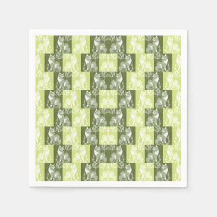 Cats green napkin