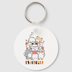 cats group design  key ring
