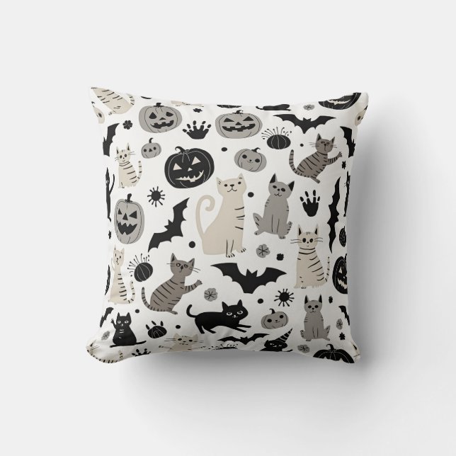Cat's Halloween #1 Cushion (Front)