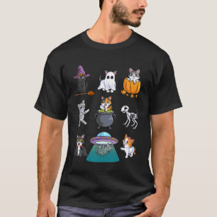 Cats Halloween Spooky Holiday Cat Lover Men Women T-Shirt