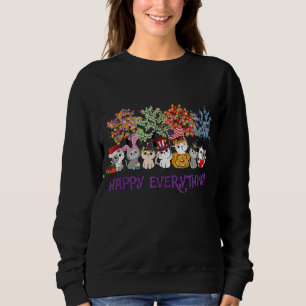 Cats Happy Everything Halloween Christmas Thanksgi Sweatshirt