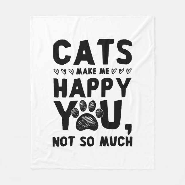 cats happy fleece blanket (Front)