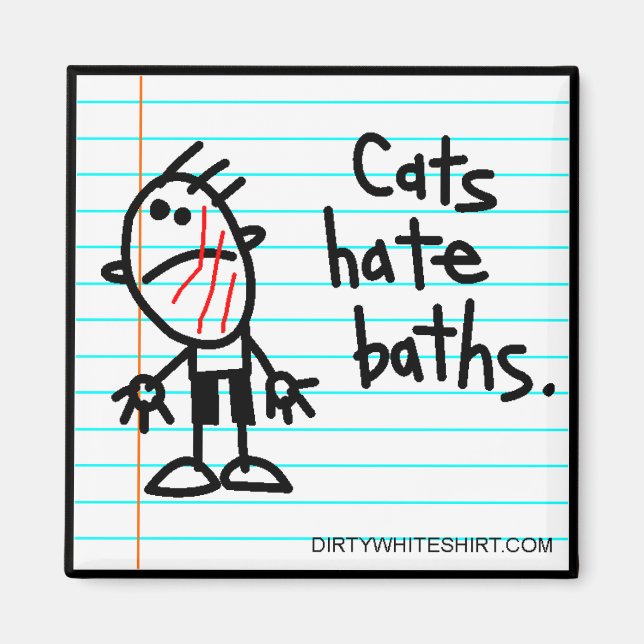 Cats hate baths. magnet (Front)