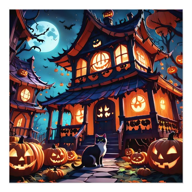 Cats Haunted Fun House Photo Print (Front)