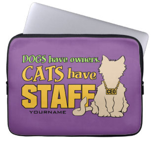 CATS HAVE STAFF custom laptop sleeves