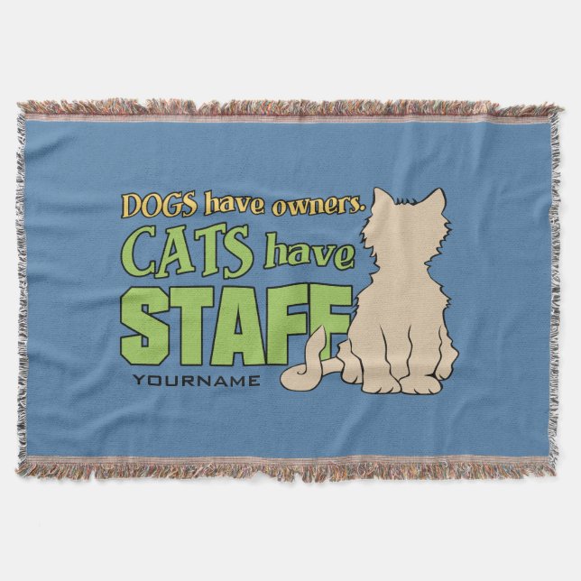 CATS HAVE STAFF custom throw blanket (Front)