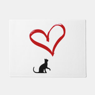 cats heart doormat