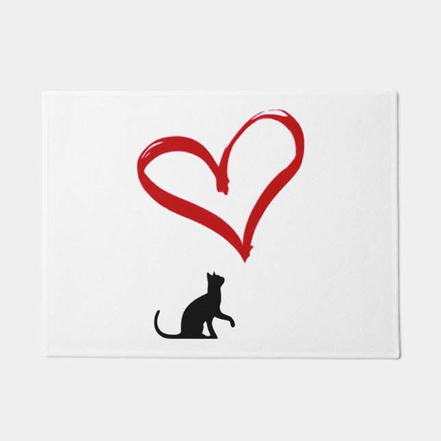 cats heart doormat (Front)