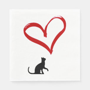 cats heart napkin