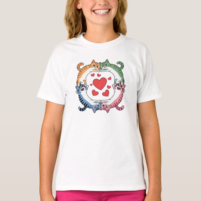 Cats Heart T-Shirt (Front)