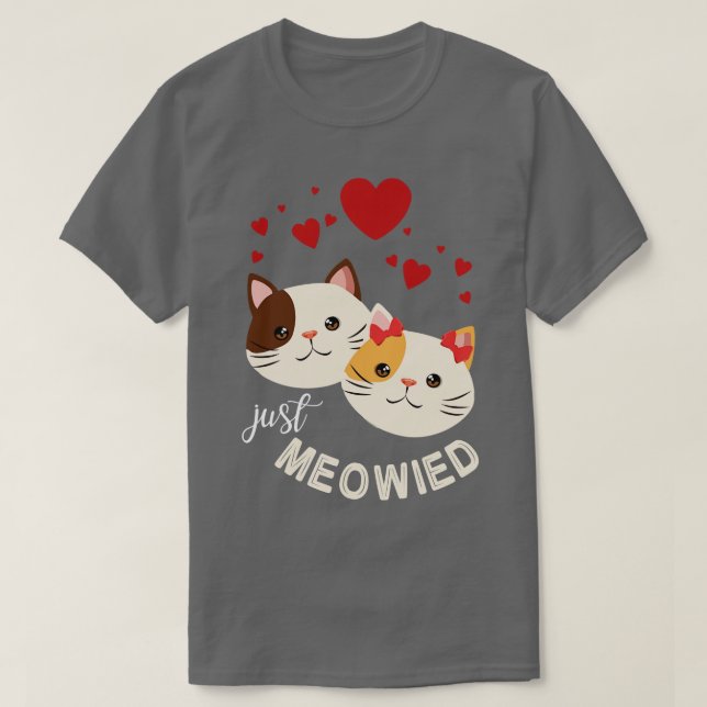 Cats Hugging Together Happy Wedding Married Day Ju T-Shirt (Design Front)
