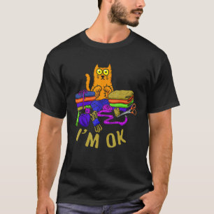 Cats I'm Ok Animal Kitten Paw Love Pet Sewing T-Shirt