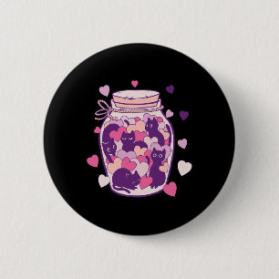 Cats In A Bottle Valentine's Day Hearts Cute Sweet 6 Cm Round Badge