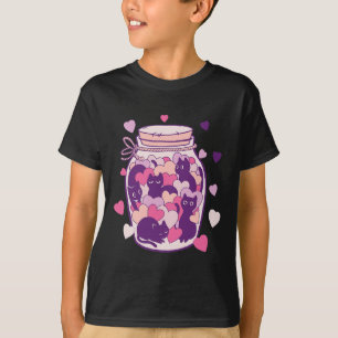 Cats In A Bottle Valentine's Day Hearts Cute Sweet T-Shirt