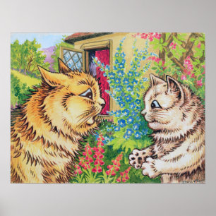 Cats in a Garden, Louis Wain Poster