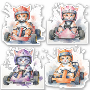 Cats in a go-kart 