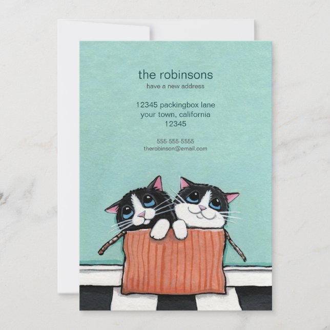 Cats in a Packing Box | New Home Announcement (Front)
