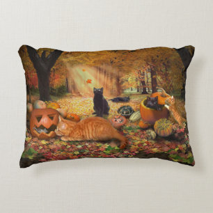 Cats in Autumn Decorative Cushion