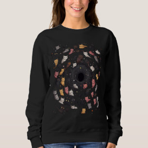 Cats in Black Hole Cat Cat Mom Cat Dad Men Women Sweatshirt