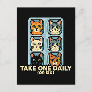 Cats In Blister Pack Medicine For Happiness Holiday Postcard