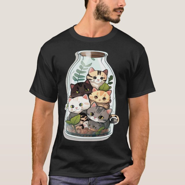 Cats In Bottle T-Shirt (Front)
