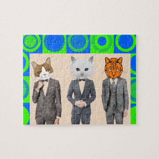 CATS IN BUSINESS SUITS FUNNY CAT JIGSAW PUZZLE (Horizontal)