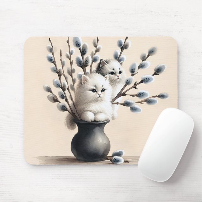 Cats In Catkins Mouse Pad (With Mouse)
