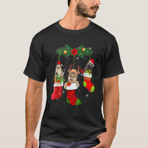 Cats In Christmas Sock Pyjamas Family Cat T-Shirt