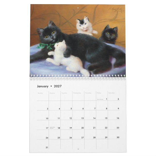 Cats in Classic Art Calendar (Jan 2027)