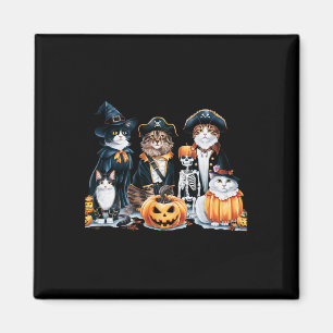 Cats In Costumes Fall Season Halloween Fun Cat Tee Magnet