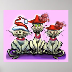 Cats in Funny Hats Poster