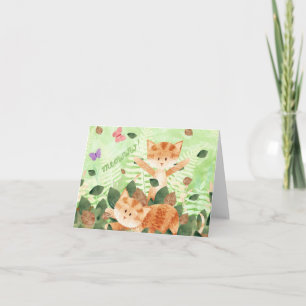 Cats in leaves - cards