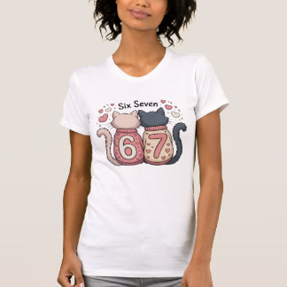 Cats in Love 6 7 Trendy Six Seven  T-Shirt