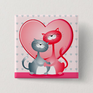 Cats in love, button