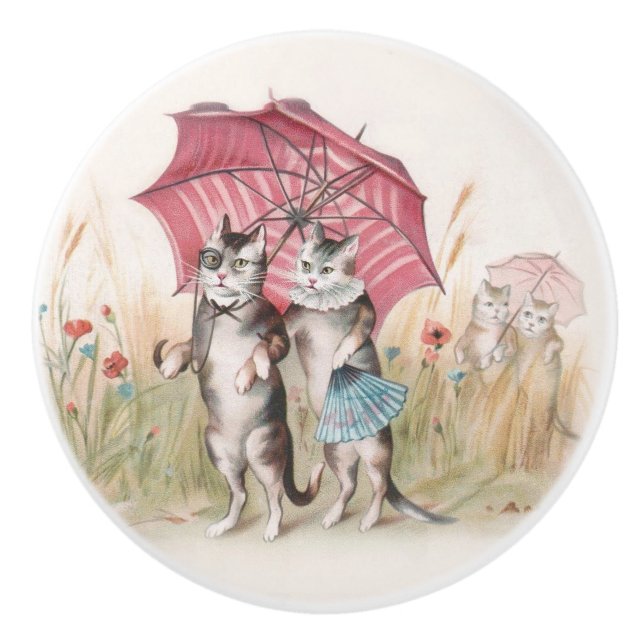 Cats in Love Cute Decorative Knob (Front)