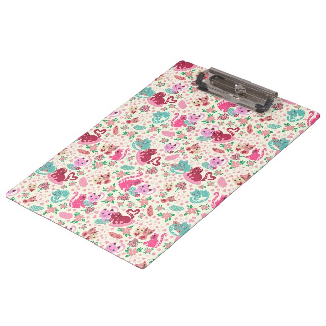 Cats in Love Double-Sided Cute Pets Clipboard (Angled)