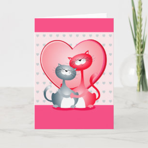 Cats in love, greeting card