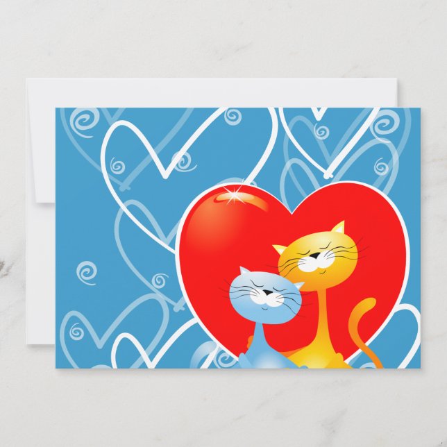 Cats in love, invitation (Front)
