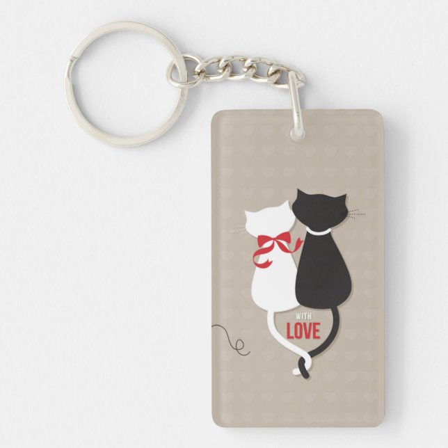 Cats in Love Key Ring (Front)