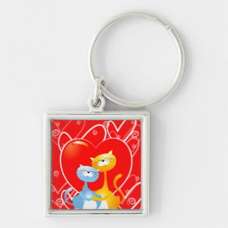 Cats in love, keychain