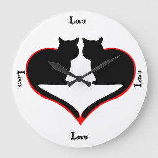 Cats in Love Large Clock