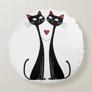 Cats in Love Round Cushion