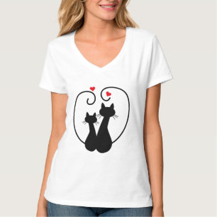 Cats In Love Silhouette Women's T-shirts