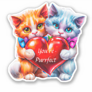 Cats in love valentine sticker